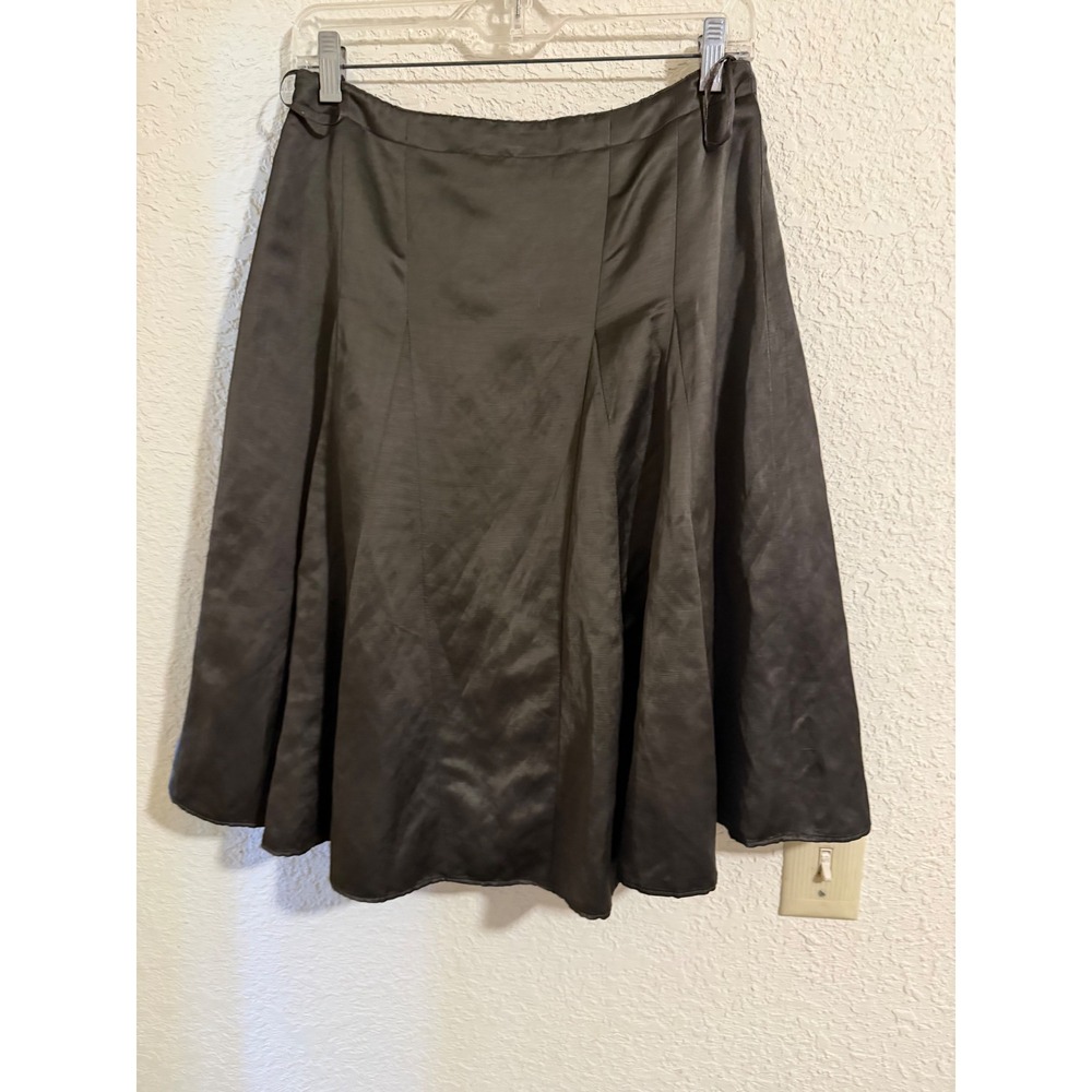 Banana Republic Womens Gray‎ Linen Rayon Paneled A-Line Midi Skirt Size 2 Solid
